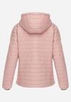 Różowa Kurtka Dwustronna Pikowana z Kapturem Azirane