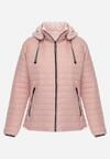 Różowa Kurtka Dwustronna Pikowana z Kapturem Azirane