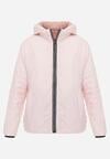 Różowa Kurtka Dwustronna Pikowana z Kapturem Azirane