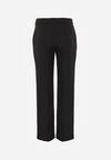 Czarne Garniturowe Spodnie VICES na Kant z Wszytym Paskiem z Klamrą Azivore