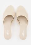 Beżowe Klapki na Niskiej Szpilce z Odkrytym Noskiem Cametea