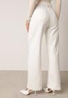 Białe Szerokie Jeansy z Bawełny z Wysokim Stanem Dalinatea
