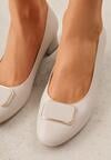 Pantofi cu toc Albi