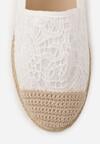 Białe Koronkowe Espadryle z Plecionką na Nosku Zynava