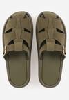 Zielone Klapki z Paskami i Kwadratową Sprzączką Olyndar