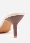 Beżowe Klapki z Transparentną Cholewką na Niskiej Szpilce Yalindra