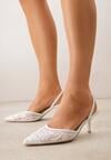 Pantofi cu toc Albi