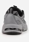 Szaro-Czarne Buty Sportowe Sneakersy ze Wstawkami z Siateczki Thessa