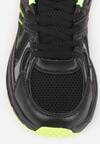 Czarno-Zielone Buty Sportowe Sneakersy ze Wstawkami z Siateczki Thessa