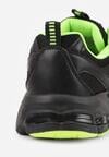 Czarno-Zielone Buty Sportowe Sneakersy ze Wstawkami z Siateczki Thessa