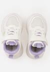 Biało-Fioletowe Buty Sportowe Sneakersy Chunky na Platformie Iasesis
