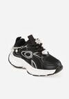 Czarne Buty Sportowe Sneakersy Chunky z Ozdobnym Łańcuszkiem z Perełkami Nephenilla