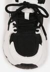 Biało-Czarne Buty Sportowe Sneakersy z Rzepem na Podeszwie Chunky Callamare