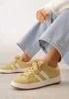 Żółte Sneakersy z Ozdobnymi Paskami Doloreth