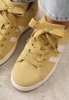 Żółte Sneakersy z Ozdobnymi Paskami Doloreth