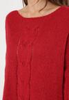 Czerwony Sweter Wełniany Oversize Cordrei