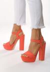 Pomarańczowe Sandały Chic Heels