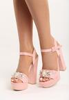 Różowe Sandały Pearls Design