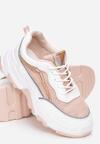 Biało-Różowe Sneakersy Maryfer