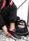 Czarno-Czerwone Buty Sportowe Thronishis