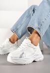 Białe Sneakersy Vices na Grubej Podeszwie z Tłoczeniami Nativine