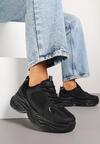 Czarne Sneakersy Vices na Grubej Podeszwie z Tłoczeniami Nativine