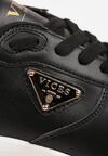 Czarne Sneakersy Vices na Grubej Podeszwie z Metaliczną Ozdobą Nelastra
