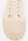 Beżowe Sneakersy Vices na Grubej Podeszwie z Geometryczną Aplikacją Leanae