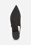 Czarne Sandały Vices ze Skórzaną Wkładką i Noskiem w Szpic Lisellia