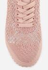 Różowe Ażurowe Sneakersy Vices na Grubej Podeszwie z Tłoczeniem Luminise
