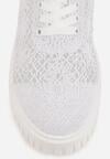 Białe Ażurowe Sneakersy Vices na Grubej Podeszwie z Tłoczeniem Luminise