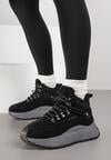 Czarne Sportowe Sneakersy Śniegowce Vices na Grubej Podeszwie Nellsana