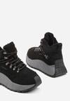 Czarne Sportowe Sneakersy Śniegowce Vices na Grubej Podeszwie Nellsana