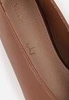 Brązowe Klasyczne Balerinki Vices ze Skórzaną Wkładką Tamelirra