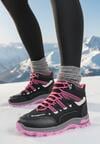 Czarno-Fuksjowe Sznurowane Buty Trekkingowe Traperki Vices na Grubej Podeszwie Afertie