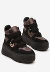 Czarno-Brązowe Botki Vices w Stylu Sneakersów na Platformie Afirriva