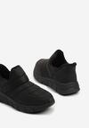 Czarne Pikowane Sneakersy na Grubej Tłoczonej Platformie Verta