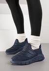 Niebieskie Pikowane Sneakersy na Grubej Tłoczonej Platformie Verta
