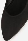 Czarne Czółenka Vices na Stożkowym Obcasie ze Skórzaną Wkładką Erani