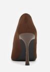 Brązowe Szpilki Vices w Klasycznym Stylu ze Skórzaną Wkładką Alandde