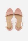 Jasnoróżowe Sandały Vices na Obcasie ze Skórzaną Wkładką Lishiria