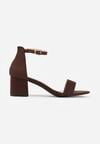 Ciemnobrązowe Sandały Vices na Obcasie w Klasycznym Stylu Jelhiris