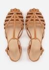 Brązowe Sandały VICES z Geometrycznymi Paskami Abadia