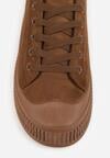 Brązowe Trampki z Imitacji Zamszu z Nieregularną Podeszwą ze Żłobieniami Naranatea