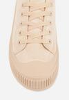 Beżowe Trampki z Imitacji Zamszu z Nieregularną Podeszwą ze Żłobieniami Naranatea