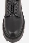 Czarne Sznurowane Półbuty Oksfordki VICES na Grubej Podeszwie Anatea