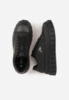 Czarne Casualowe Sneakersy VICES na Grubej Podeszwie z Tłoczeniami Therelle