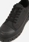Czarne Sneakersy VICES na Grubej Tłoczonej Podeszwie z Perforacją Diomerine