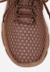 Brązowe Siateczkowe Sneakersy na Grubej Podeszwie z Perforacją Mirarien