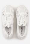 Białe Sneakersy VICES na Grubej Tłoczonej Podeszwie z Perforacją Elanatia